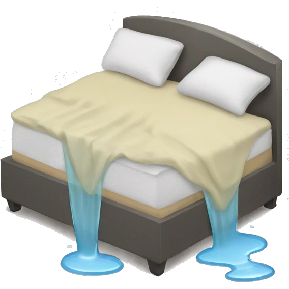 Bed with spilled water emoji