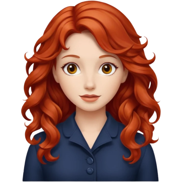 lady in red, wavy hair  emoji