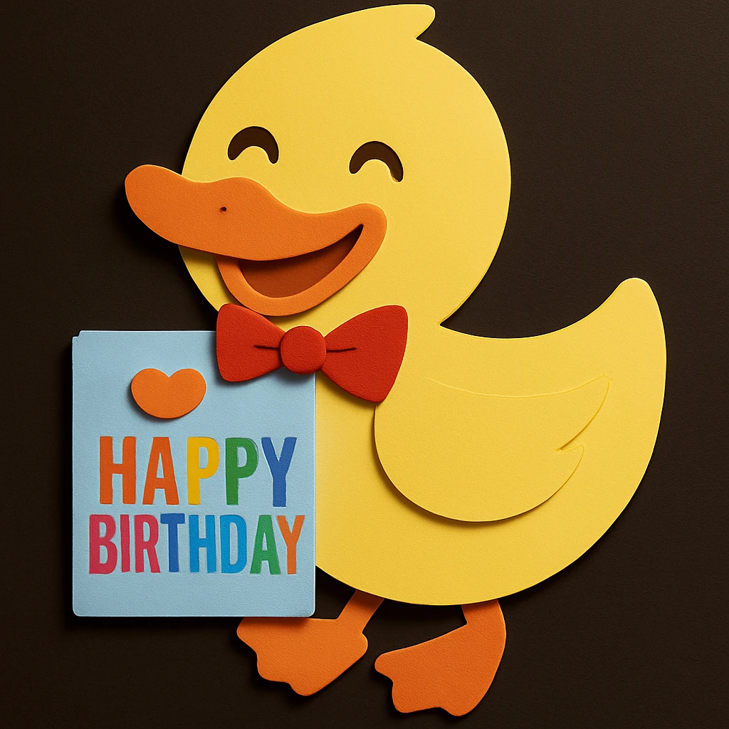 Change the color of the letter 'T' in 'BIRTHDAY' to match the other colors and look visually appealing, keeping all other design elements unchanged. emoji