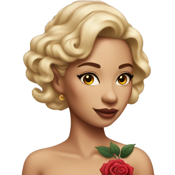 Hyper Realistic beautiful woman with a small rose tattoo emoji