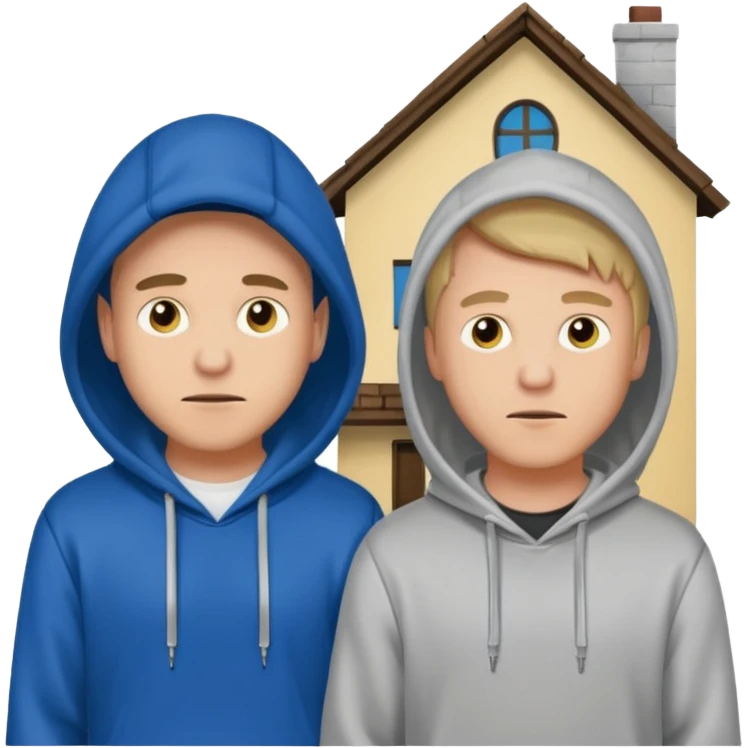 two guys trespassing their house emoji
