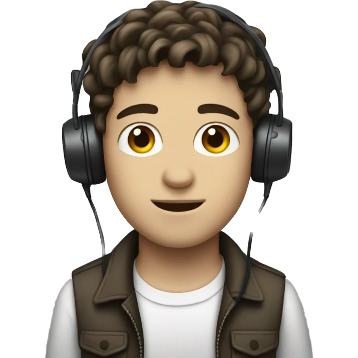 brunette white boy who is a sound engineer emoji