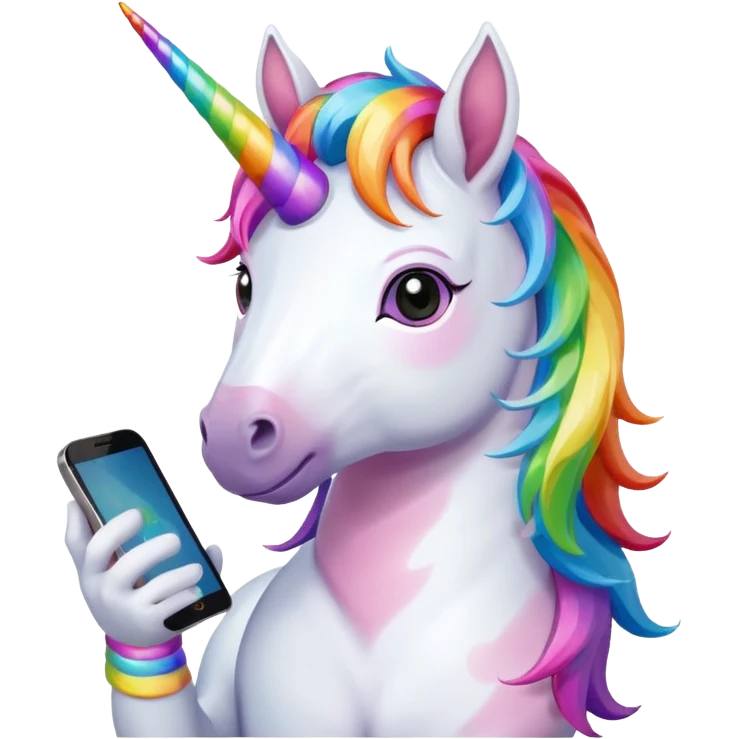 unicorn with new phone emoji