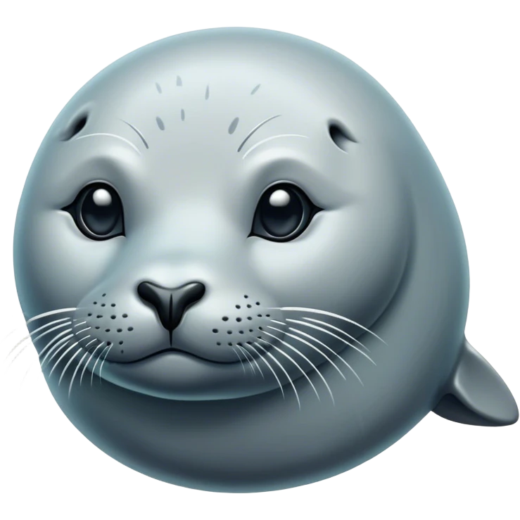 Cinematic Noble Seal Portrait Emoji, Poised and refined, with a sleek, streamlined body adorned in smooth, glossy hues and deep, soulful eyes, Simplified yet sharp and sophisticated features, highly detailed, glowing with a soft, aquatic glow, high shine, intelligent and graceful, stylized with an air of maritime elegance, focused and alert, soft glowing outline, capturing the essence of a watchful ocean guardian that feels as though it could glide out of the screen with effortless authority! emoji