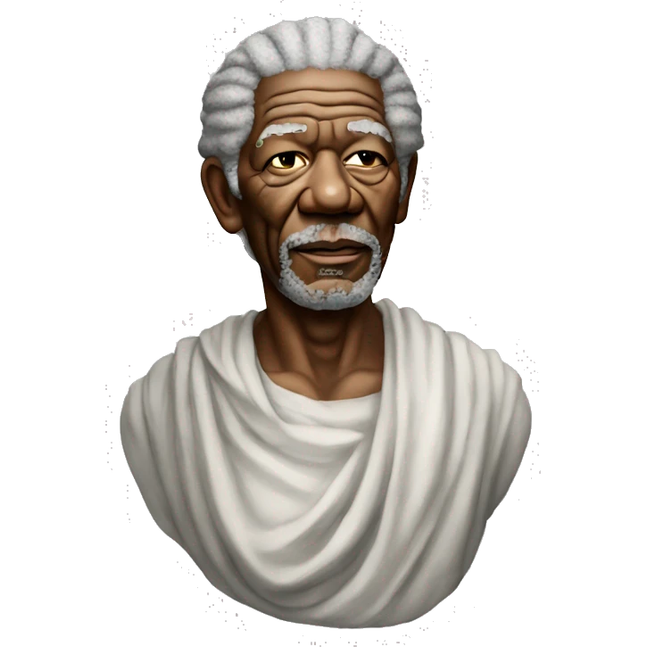 Morgan freeman as the Greek statue the david emoji