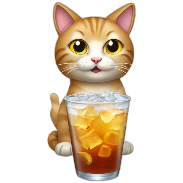 cat drink soda emoji