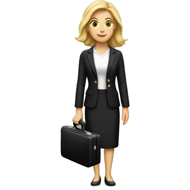white woman holding black briefcaseite  emoji