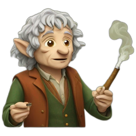 Bilbo the hobbit smoking cannabis emoji