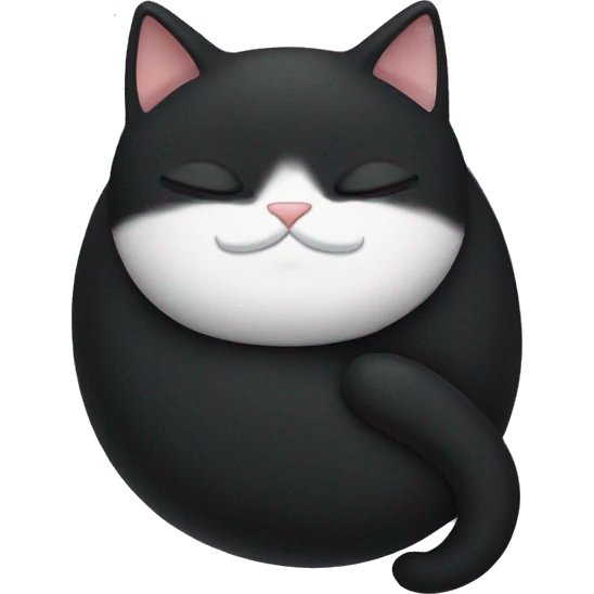 black cat sleeping emoji