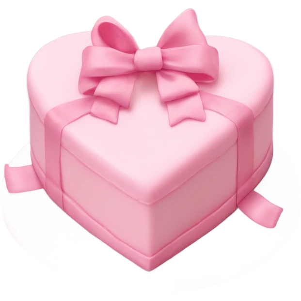 heart shaped pastel pink cake with ribbon bows  emoji