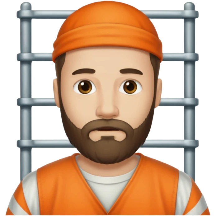 man with beard in prison  emoji