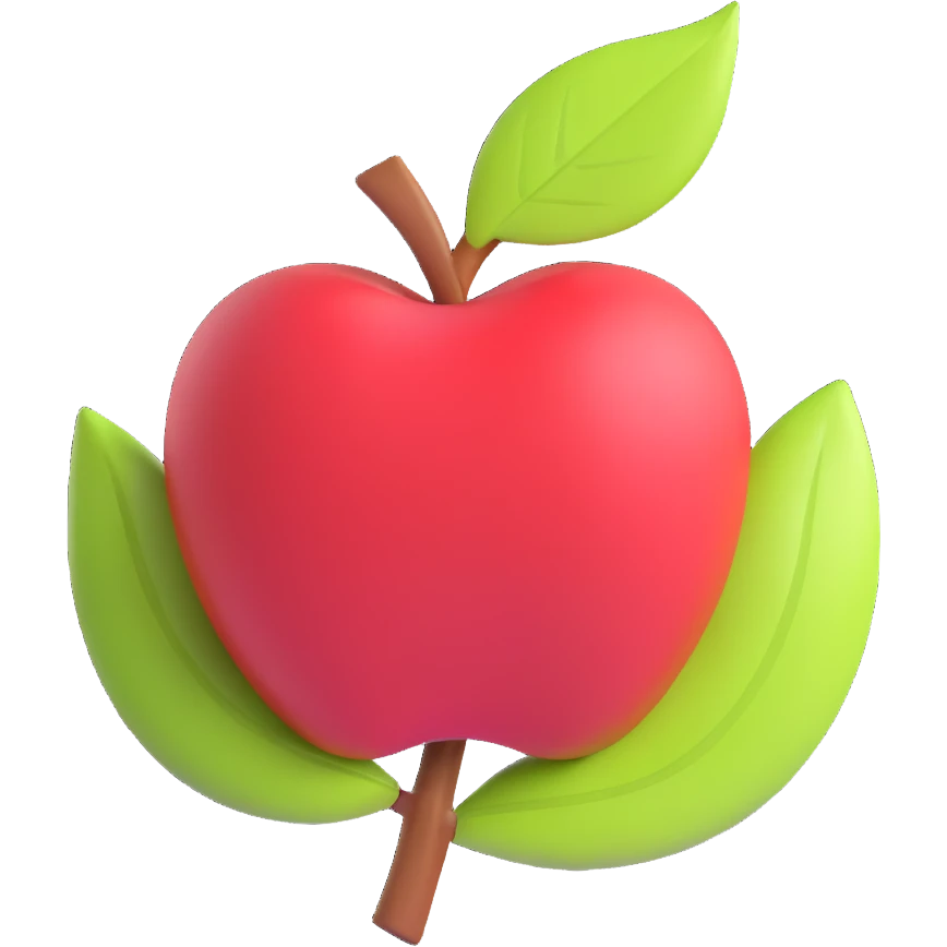 apple with leaf emoji