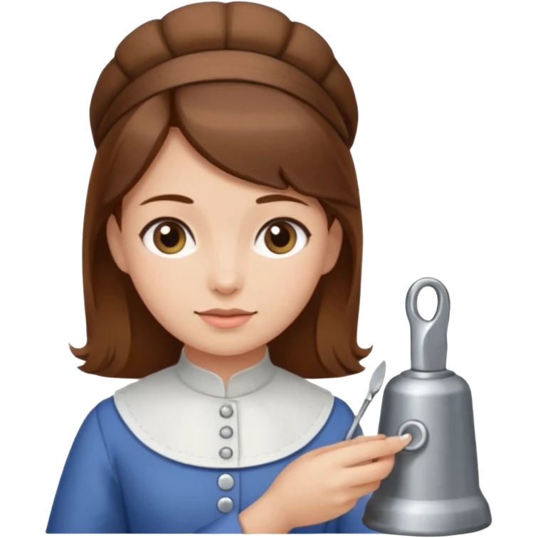 دختر خیاط با موهای قهوه ای emoji