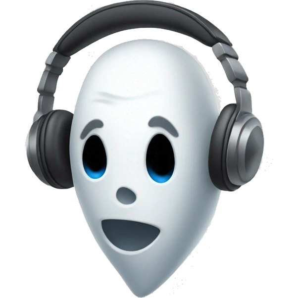 a customer support ghost with headphones emoji