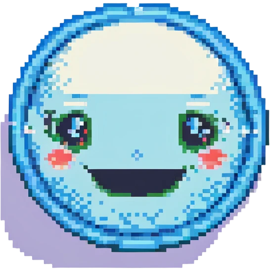 smile icon, pixel art style, retro and playful emoji