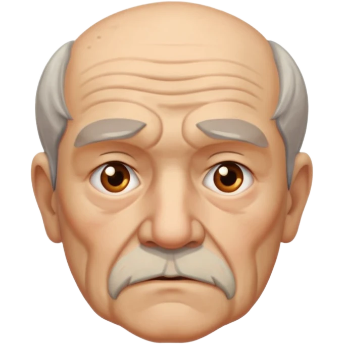 abuelo de pueblo serio y desconfiado. busto emoji