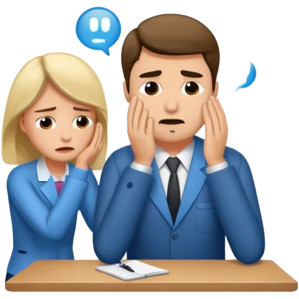 Crying man at the psychological session ( woman is psychologist supporting man) emoji