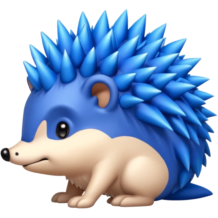  A blue hedgehog with 6 spines only face no whiskers emoji