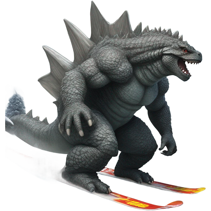 Skiing Godzilla emoji