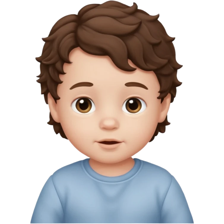 white baby boy with brunette wavy hair  emoji
