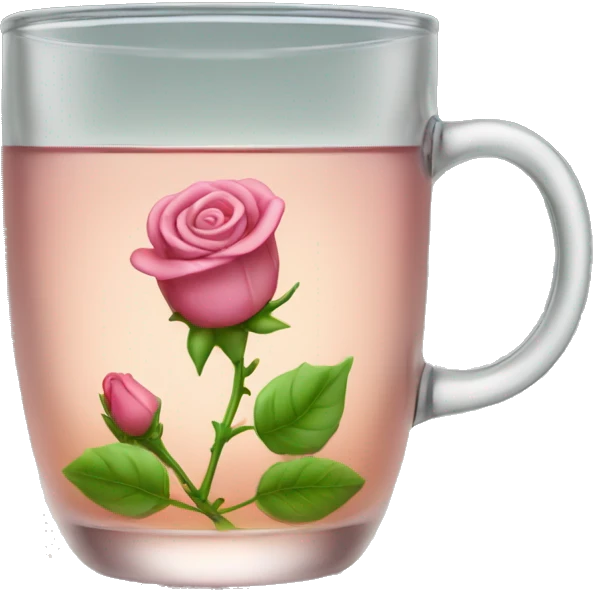 tea glass with small rose buds inside emoji