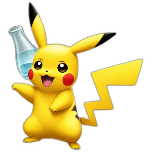Pikachu boire de l'alcool emoji