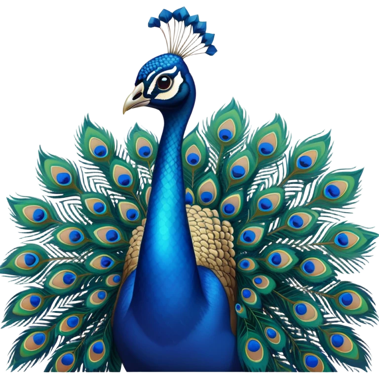 A peacock with blue stuff on emoji