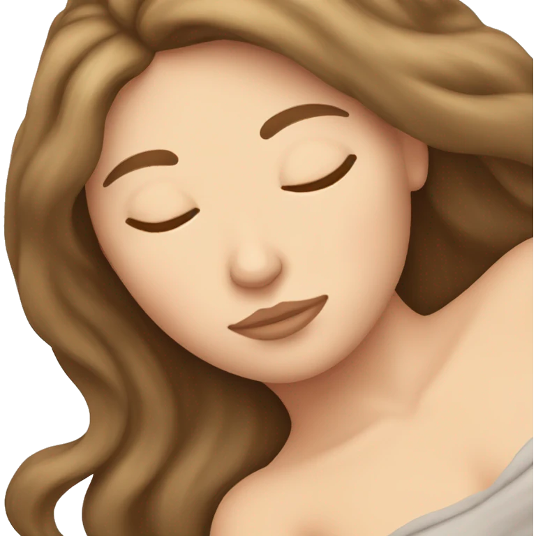 white girl sleeping with brown hair emoji