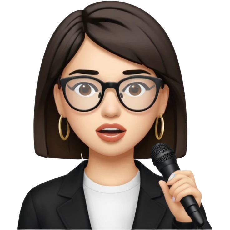 dua lipa with glasses singing  emoji