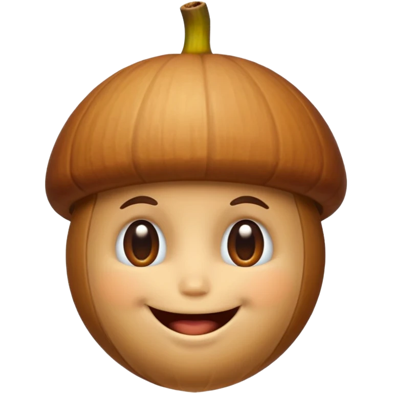 acorn with face emoji