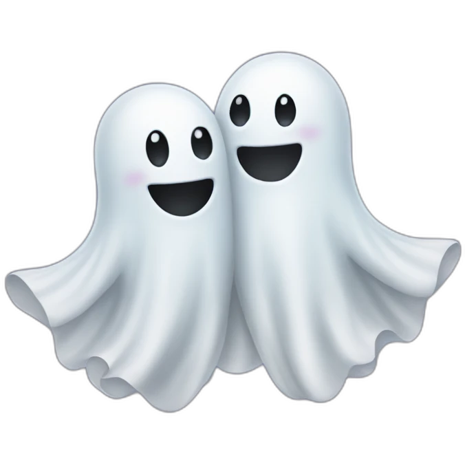 two hugging ghosts emoji