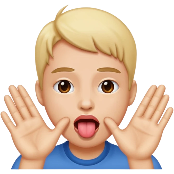 tongue out hands on face  emoji