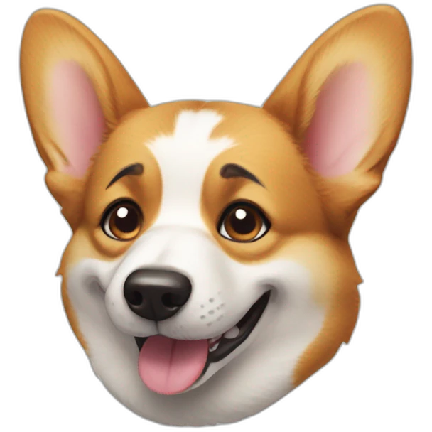 a corgi dog winking emoji