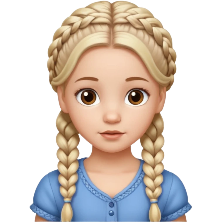 white girl with baby hair detailed full braids,  emoji