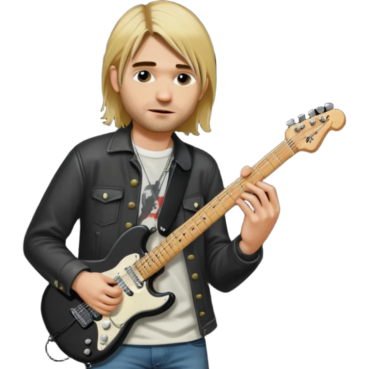 KURT COBIN/NIRVANA NO SHOW DE ROCK COM A GUITARRA ELETRICA emoji