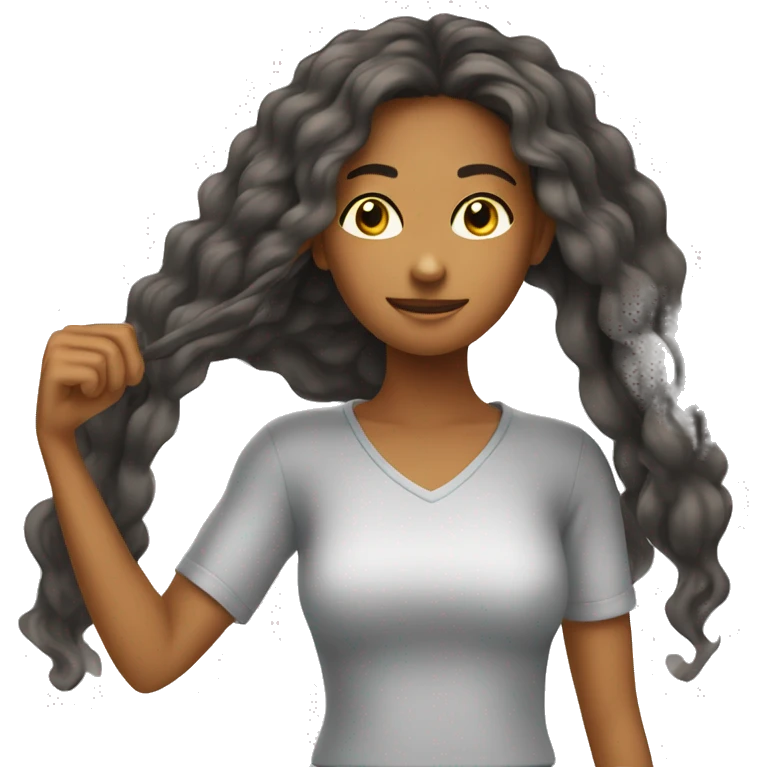 Girl about to straighten her hair  emoji