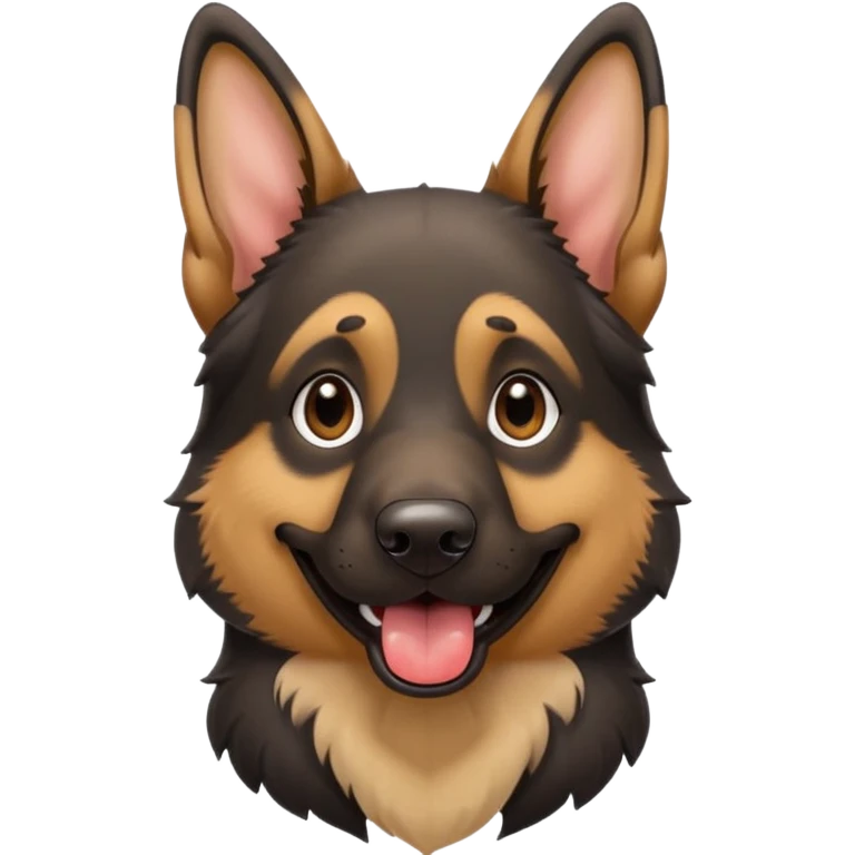 cartoon style dark German Shepherd dog with longer tongue hanging out  emoji
