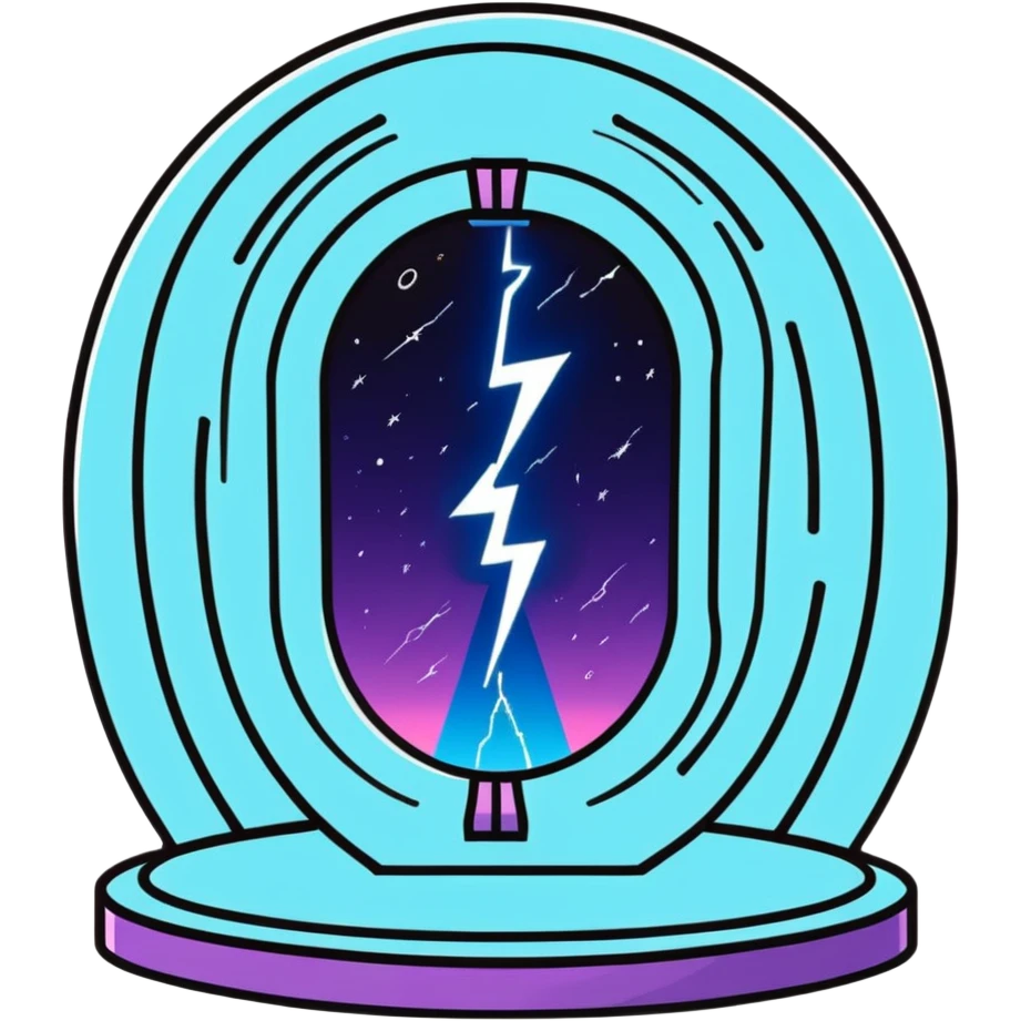 teleportation portal with lightning and cosmic energy emoji