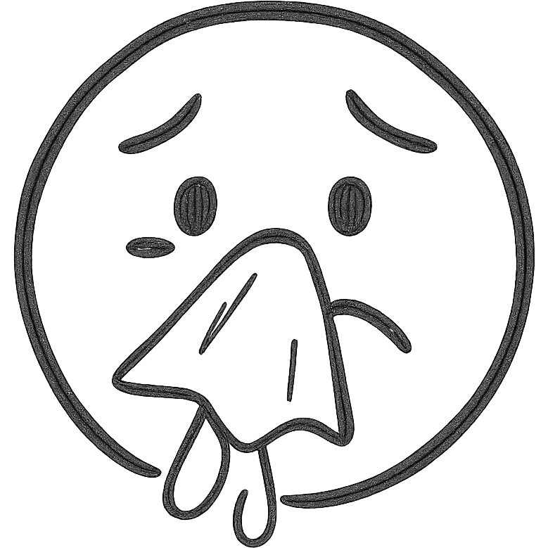 Combination of 🤧 and 🥲 emojis emoji