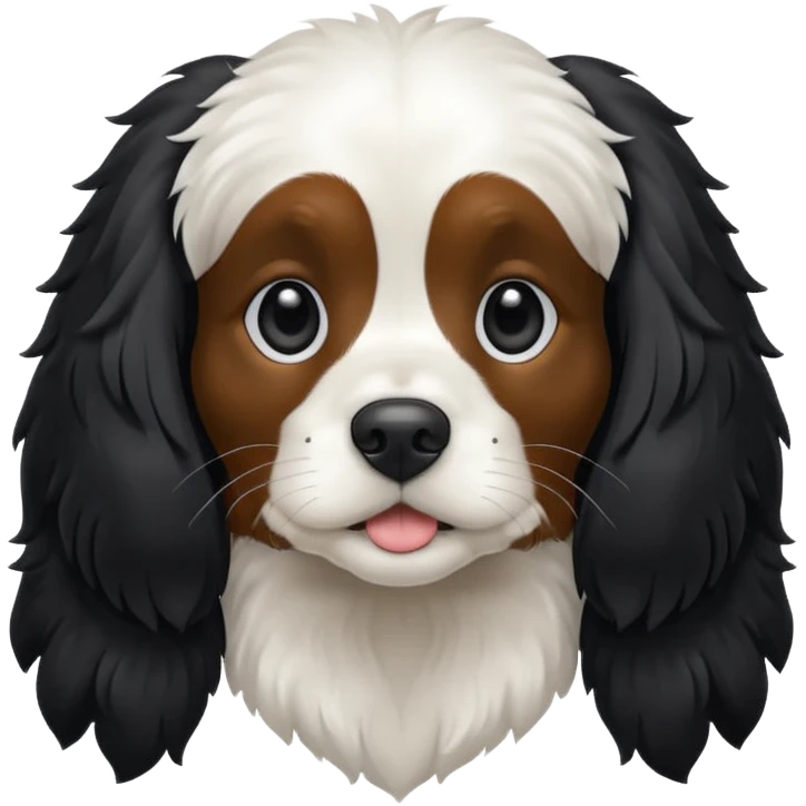 Собака русский кокер спаниель черно-белого цвета emoji