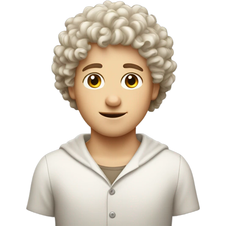 Curly hair white boy in Italy emoji