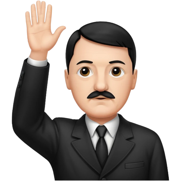 Hitler raising one hand straight up like a salute emoji