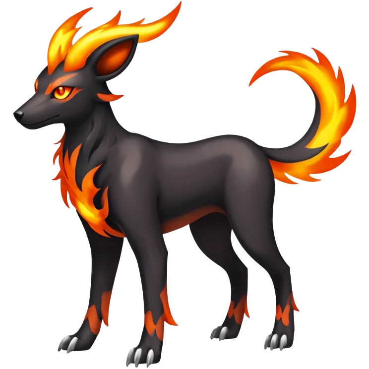 Shiny Exotic Excessive Mysterious Houndoom-Mightyena-Pokémon-Fakémon-hybrid-creature (full body) emoji