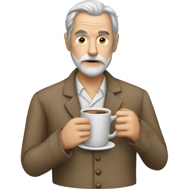 Freud drinking coffee in his pajamas emoji