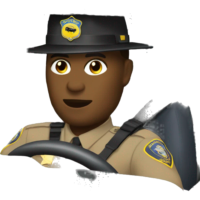 State trooper driving car emoji