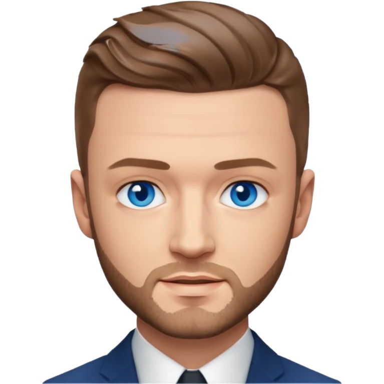 Justin Timberlake blue eyes, light brown hair emoji