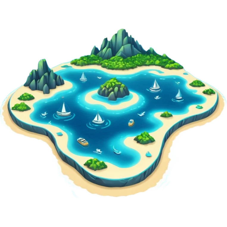 futuristic sea map with islands emoji