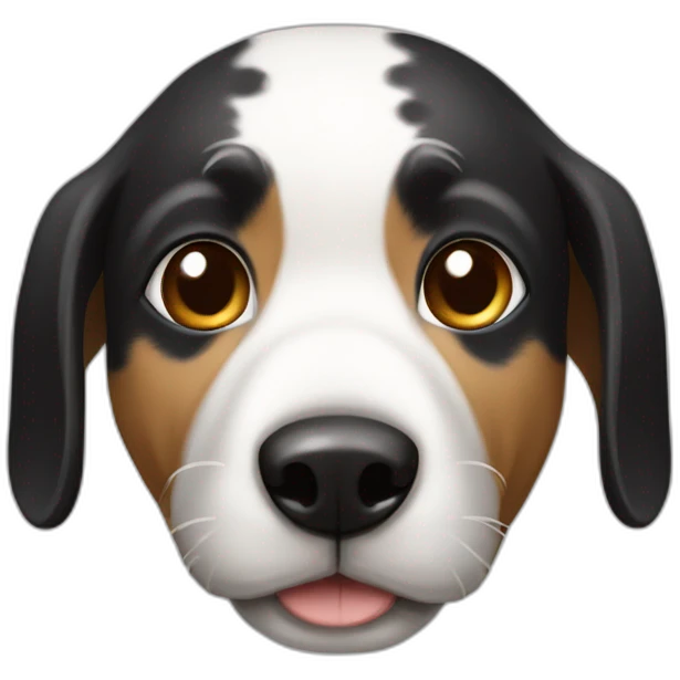 Perro ratonero blanco marrón y negro emoji