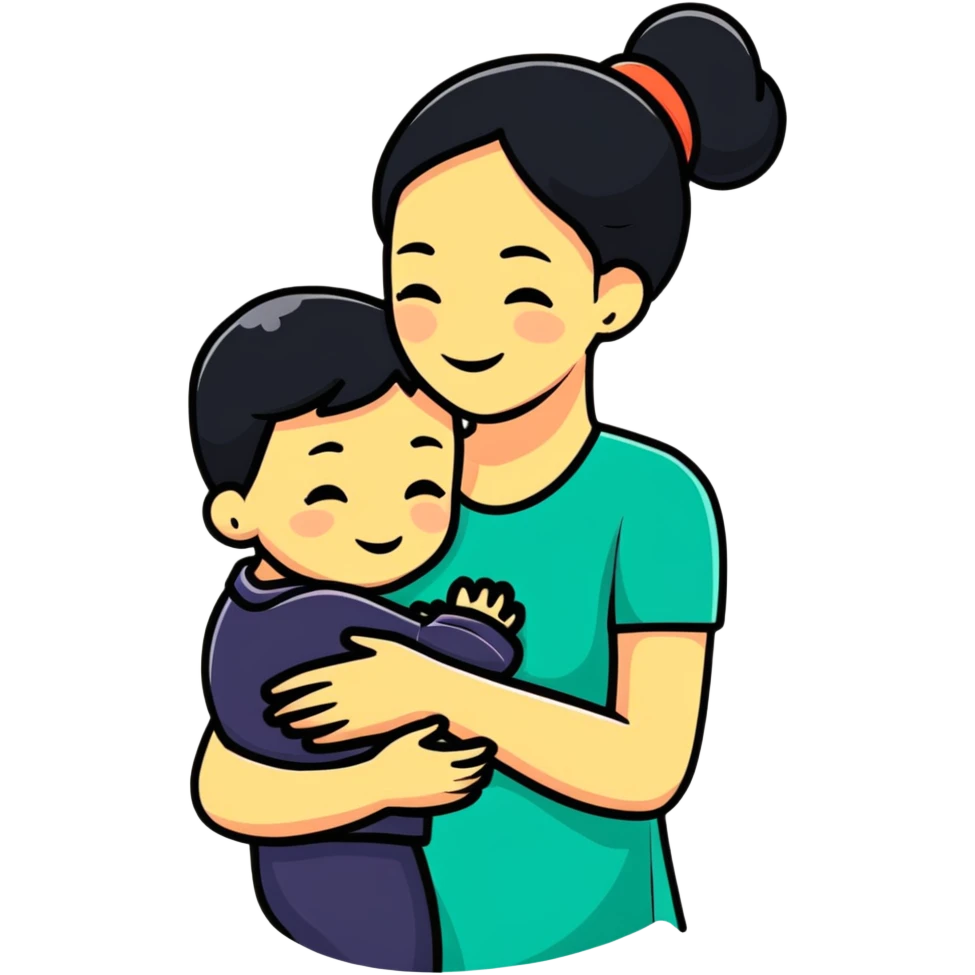 Mother hugging a child emoji