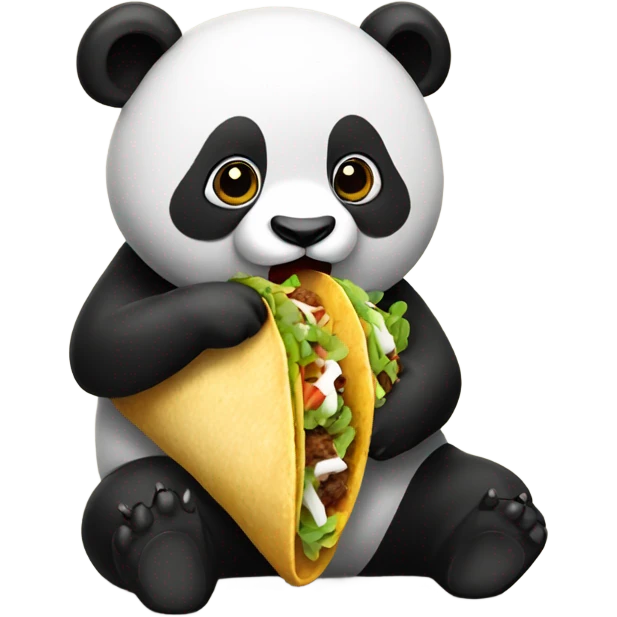 panda eating a taco emoji